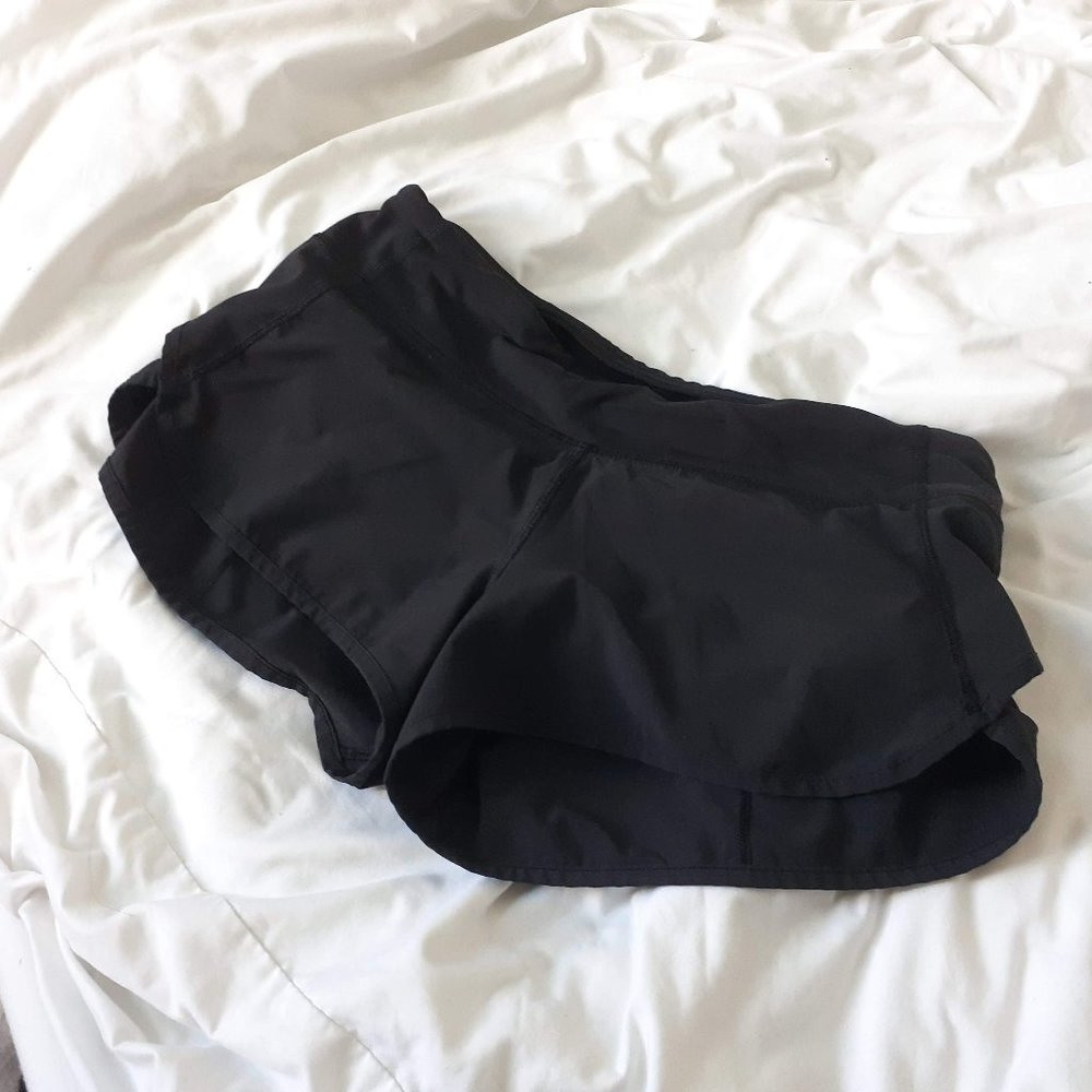 Lululemon Women Run Speed Up Shorts Black Size 6